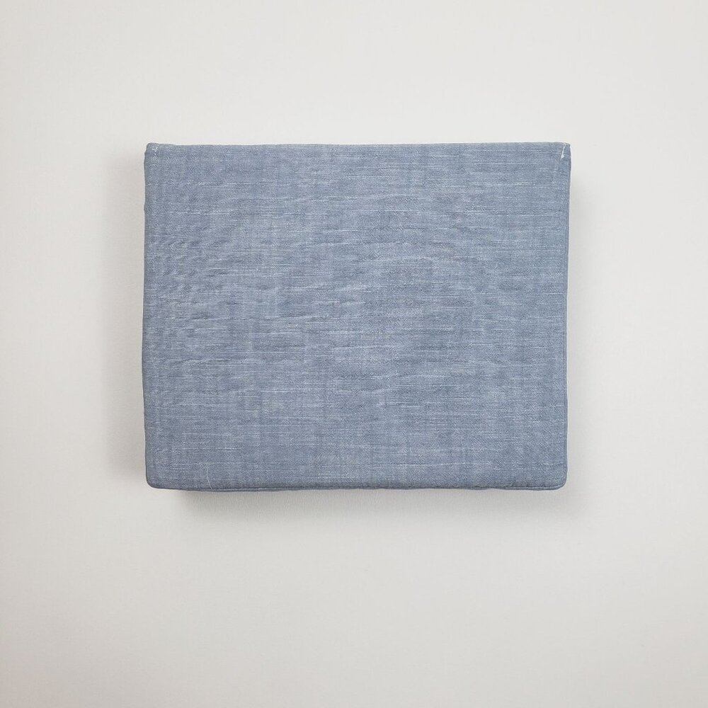 Ralph Lauren Home Workshirt Chambray Queen Flat Sheet Blue 100% Cotton 108 x 96 - Picture 7 of 16